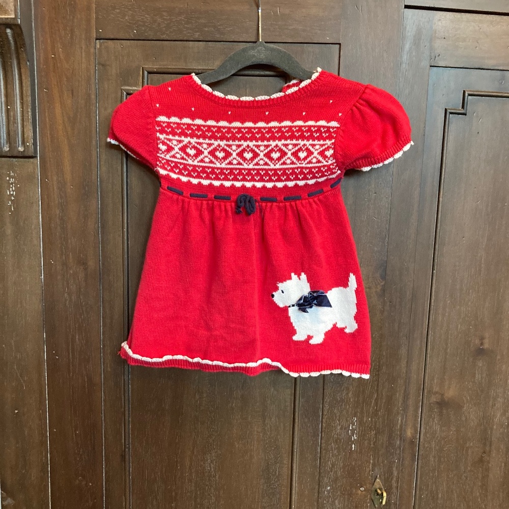 Baby girls Scottie dog red dress size 12 months